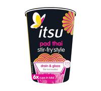 itsu Pad Thai Stir Fry Style Noodles 83g | Instant Noodles Multipack Pots | Quick-to-Make Snack | Pack of 6