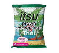 itsu Prawn Cracker Crisps Thai Sweet Chilli Flavour 60g | Sharing Bag | Healthy Snack | Pack of 6