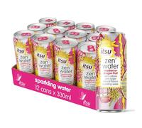 itsu Raspberry & Dragon fruit Zen Water, Naturally Flavoured Sparkling Water 330 ml, Pack of 12, Zero Calories, Zero Sugar, 12 x 330 ml Pack