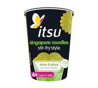 itsu Singapore Stir Fry Style Noodles 79g | Instant Noodles Multipack Pots | Quick-to-Make Snack | Pack of 6