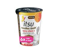 itsu spicy chickn instant noodles & broth pot 64g | Instant Noodles Snack Multipack | Quick-to-Make Snack | Gluten free | Vegan | Pack of 6