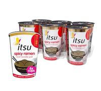 itsu Spicy Ramen Rice Noodles | Instant Noodle Cups | Pack of 6 | Authentic Japanese Flavour | Vegan & Gluten-Free | Low-Calorie, Quick-to-Make Snack