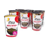 itsu Spicy Ramen Rice Noodles | Instant Noodle Cups | Pack of 6 | Authentic Japanese Flavour | Vegan & Gluten-Free | Low-Calorie, Quick-to-Make Snack