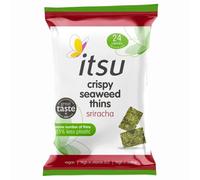 Itsu Sriracha Seaweed Thins, 5g x 1 - Healthy Vegan Snack, Spicy Plant Based Low Calorie Crisps - High in Vitamin B12 with Welari Thank You Card | (1 Pack)