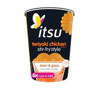 itsu Teriyaki Chicken Stir Fry Style Noodles 81g | Instant Noodles Multipack Pots | Quick-to-Make Snack | Pack of 6