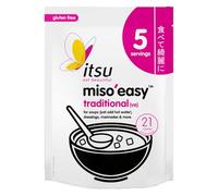 Itsu Traditional Miso Easy Soup Paste 105g (5 sachets) Pack of 1 Vegan Instant High Protein Soy Bean Broth Hot Drink Dressing Marinade Seasoning with Welari Thank You Card | (1pack) (105g)