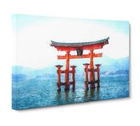 Itsukushima Shrine in Hiroshima Japan Canvas Print | Gallery Wrapped 30mm Frame Wall Art | 30x20 inches | Ready to Hang | Modern Picture | Living Room Bedroom Lounge Office