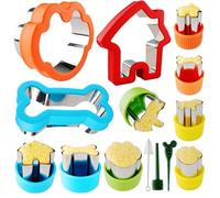 ItsyFox 14PCS Sandwich Cutter Set, Dog Theme Funny Cookie Cutter, Biscuit Shape Cutters, Bread Sandwich Cutter, Pancake Maker, Fruits Vegetables Cutters