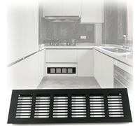 ITTRUH Air vent covers for walls,Mesh Rectangular Air Vent Cover for Kitchen Drawers Cupboard Door, Aluminum Alloys Exhaust Vent Ventilations Grilles(Black)(Black,5 3/7x18 1/2 in(14x47 cm))