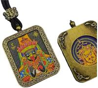 ITTRUH Buddha card pendant,Double-Sided Thangka Pendant Eight Guardian Gods of the Chinese Zodiac Unique Spiritual Jewelry size; 40x50cx8mm(The Zakiranam)