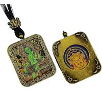 ITTRUH Buddha card pendant,Double-Sided Thangka Pendant Eight Guardian Gods of the Chinese Zodiac Unique Spiritual Jewelry size; 40x50cx8mm(Five Masters)