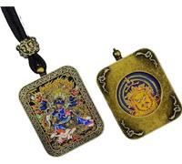 ITTRUH Buddha card pendant,Double-Sided Thangka Pendant Eight Guardian Gods of the Chinese Zodiac Unique Spiritual Jewelry size; 40x50cx8mm(The Great Dark Heaven)