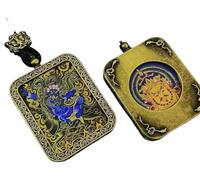 ITTRUH Buddha card pendant,Double-Sided Thangka Pendant Eight Guardian Gods of the Chinese Zodiac Unique Spiritual Jewelry size; 40x50cx8mm(And the Auspicious Mother of Heaven)