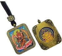 ITTRUH Buddha card pendant,Double-Sided Thangka Pendant Eight Guardian Gods of the Chinese Zodiac Unique Spiritual Jewelry size; 40x50cx8mm(Dainichi Rudrapta)
