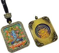 ITTRUH Buddha card pendant,Double-Sided Thangka Pendant Eight Guardian Gods of the Chinese Zodiac Unique Spiritual Jewelry size; 40x50cx8mm(Void Bodhisattva)