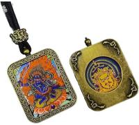 ITTRUH Buddha card pendant,Double-Sided Thangka Pendant Eight Guardian Gods of the Chinese Zodiac Unique Spiritual Jewelry size; 40x50cx8mm(Amitabha Buddha)