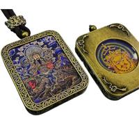 ITTRUH Buddha card pendant,Double-Sided Thangka Pendant Eight Guardian Gods of the Chinese Zodiac Unique Spiritual Jewelry size; 40x50cx8mm(Zhao Gongming)