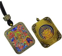 ITTRUH Buddha card pendant,Double-Sided Thangka Pendant Eight Guardian Gods of the Chinese Zodiac Unique Spiritual Jewelry size; 40x50cx8mm(The Yellow God of Fortune)
