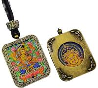 ITTRUH Buddha card pendant,Double-Sided Thangka Pendant Eight Guardian Gods of the Chinese Zodiac Unique Spiritual Jewelry size; 40x50cx8mm(Manjushri Bodhisattva)