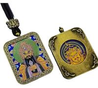 ITTRUH Buddha card pendant,Double-Sided Thangka Pendant Eight Guardian Gods of the Chinese Zodiac Unique Spiritual Jewelry size; 40x50cx8mm(Green Madonna)