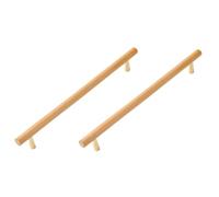 ITTRUH Wood Drawer Knobs,Cabinets 2Pcs Beech Copper Foot Handle Wooden Cabinet Wardrobe Door Solid(320mm)