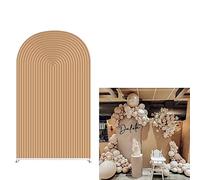 ittsmnt 4X7ft Beige Brown Ripples Arch Fabric Backdrop Covers for Wedding Bridal Shower Birthday Party Decoration Arched Stand Cover Photo Background