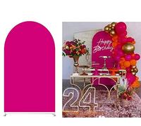 Ittsmnt Arch Backdrop Covers Bright Pink Arched Stretchy Photography Wall Background for Parties Baby Bridal Shower Birthday Wedding Prom Party Photo Props Decor