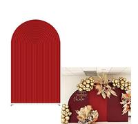 ittsmnt Arch Fabric Backdrop Covers Wedding Red Ripples 4X7ft Arched Panels Stand Covers for Parties Decorations Birthday Bridal Shower Banner