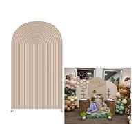 ittsmnt Arch Fabric Backdrop Covers Wedding Ripples Beige Color Arched 6ft Stand Covers Stretchy Background for Birthday Banquet Parties Bridal Shower Decor Banner
