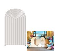 ittsmnt Arch Fabric Backdrop Covers Wedding Ripples White Color Arched 6ft Panel Cover Stretchy Decor Banner for Birthday Banquet Parties Bridal Shower