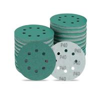 ITUGUDET 5 Inch 8 Hole P40 Grit Zirconia Wet Dry Sanding Discs - 80 Pack | Fits 5" Random Orbital Sander, Heavy-Duty Polyester Film Backing, Hook & Loop Sandpaper For Wood, Auto Body, Metal, Paint
