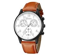 ITVIP Elegant Minimalist Men's Watch Leather Strap Fake Three Eyes Analog Quartz Watch Strap 250 b