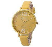 ITVIP Geneva Fashion Fine Belt Women's Watch Simple Digital Scale Quartz Watch Strap 180mm yellow