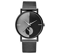 ITVIP Geneva Sports Watch Fashion Casual Mesh Belt Round Dial Color Matching Quartz Watch Bracelet 230mm Black