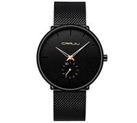 ITVIP Male Quartz Watch Minimalism Analogue Watch and Milan Stainless Steel Strap Waterproof 30 m pink gold