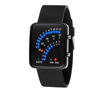 ITVIP Men and Women Color Light Sector Electronic LED Track Watch Silicone Jelly Watch Strap 230mm Black