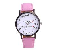 ITVIP - Men's and Women's Watches with Leather Strap Casual Mathematical Formulas and Equations, Suitable for Fashion Students and Teenagers Strap 230 pink