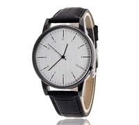 ITVIP Men's Quartz Watch Unique Analog Watches Men Leather Wrist Watches Strap 230mm Black