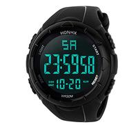 ITVIP Men's Sports Watches Analog Digital Watch - Digital Military Waterproof Multifunctional Big Numbers Digital LED Casual Wrist Watch, Black, 230mm, Strap