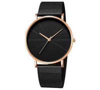 ITVIP Men's Stainless Steel Mesh Belt Three Eye Quartz Watch Simple Business Watch with Date Display Bracelet 250 b