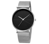 ITVIP Men's Stainless Steel Mesh Belt Three Eye Quartz Watch Simple Business Watch with Date Display Bracelet 250 d