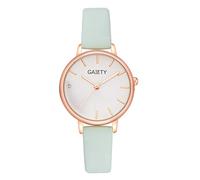 ITVIP Simple Temperament Schoolgirl Trendy Belt Watch Rose Gold Frame Trend Quartz Watch Strap 210mm Green Mint
