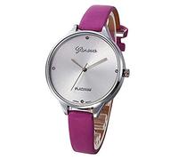 ITVIP Simple Women's Analogue Quartz Watch with Fine Leather Strap Strap 215mm Rosa Brillante