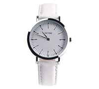 ITVIP Simple Women's Watch, Elegant Two Hand Dial and PU Leather Strap Analog Quartz Watch Strap 240 Bianco