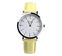ITVIP Simple Women's Watch, Elegant Two Hand Dial and PU Leather Strap Analog Quartz Watch Strap 240 yellow