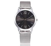 ITVIP Watch Men's/Women stainless steel Watch - Roman Scale Elegant Ultra thin Fashion Minimalist Quartz Analog Watch Bracelet 240 Black Silver