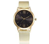 ITVIP Watch Men's/Women stainless steel Watch - Roman Scale Elegant Ultra thin Fashion Minimalist Quartz Analog Watch Bracelet 240 Black gold