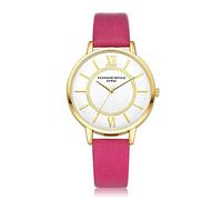 ITVIP Women's Fashion Watch with Gold Shell Roman Numerals Dial Quartz Analog PU Leather Strap Strap 240mm Rosa Brillante