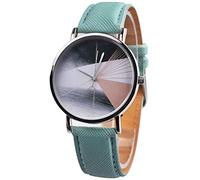 ITVIP Women's Quartz Watch Three-Dimensional Drawing Dial Analogue Painted Diamond Hand Second Hand Belt Watch 240 Green Mint