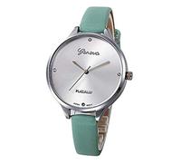 ITVIP Women's Simple Quartz Analog Watch with Fine Leather Strap Strap 215mm green
